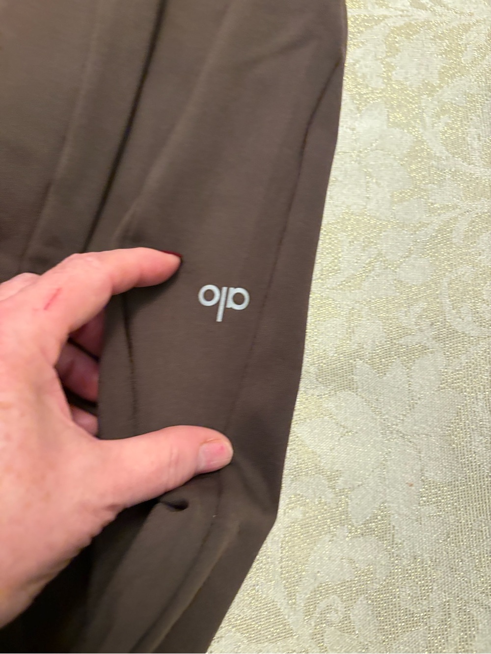 ALO Yoga Brown High-Rise Ponte Leggings - Picture 3 of 8